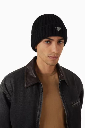 Triangle Logo Beanie in Wool