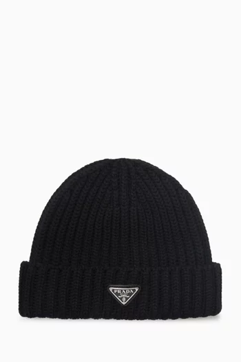 Triangle Logo Beanie in Wool