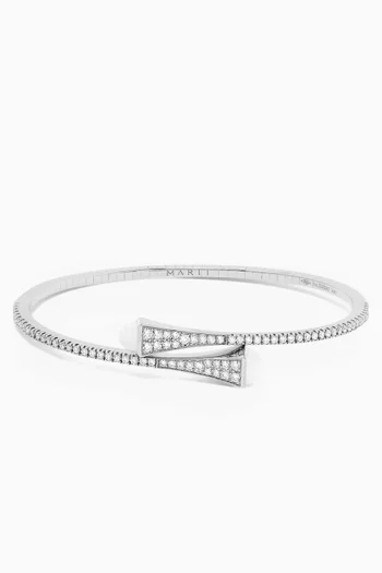 Cleo Diamond & Agate Slip-on Bracelet in 18kt White Gold