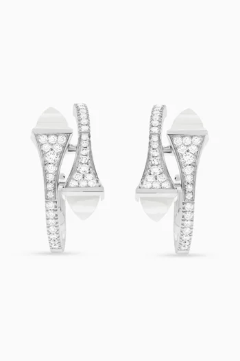 Cleo Diamond & Agate Earrings in 18kt White Gold
