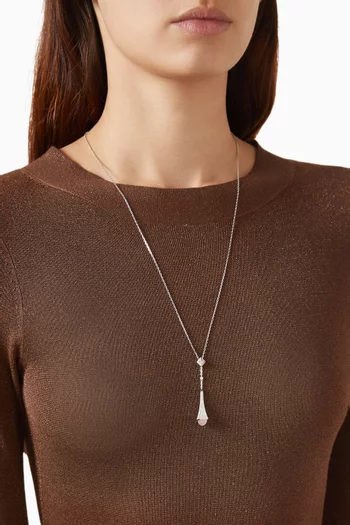 Cleo Diamond Teardrop Pendant Necklace in 18kt White Gold