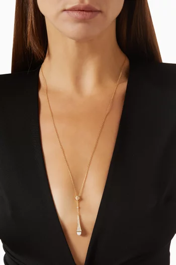 Cleo Teardrop Diamond & Agate Necklace in 18kt Gold