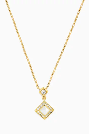 Cleo Lotus Agate & Diamond Pavé Pendant Necklace in 18kt Gold