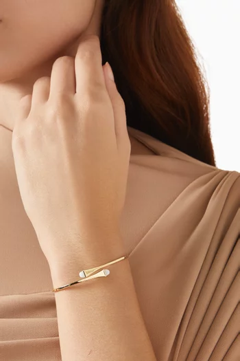 Cleo White Agate Slip-on Bracelet in 18kt Gold