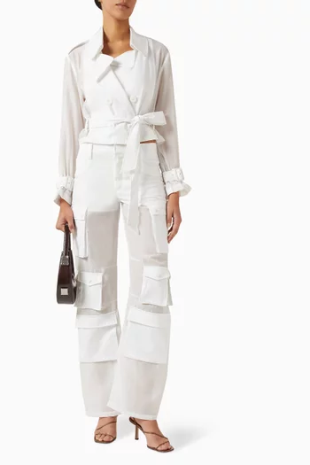 Keith Sheer-combo Crop Trench Coat