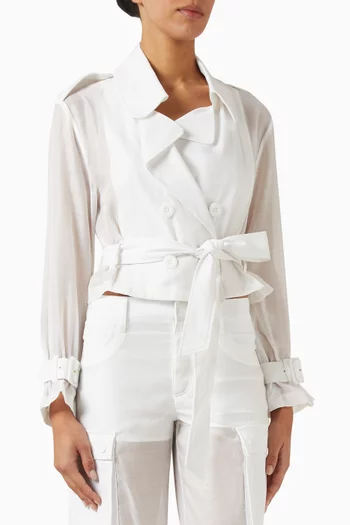 Keith Sheer-combo Crop Trench Coat