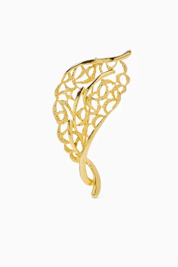 1990s Vintage Stylised Leaf Brooch