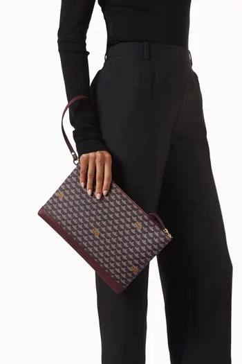 Pochette Zip 29 Pouch Bag in Canvas & Leather