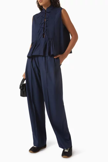 Tie-up Top in Cotton Poplin