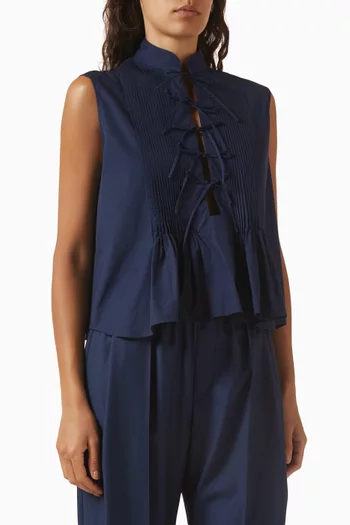 Tie-up Top in Cotton Poplin