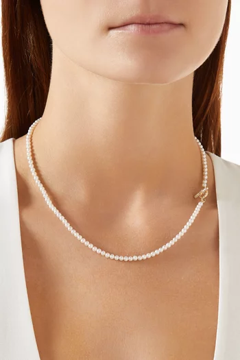 Classic Petite Pearl Necklace in 18kt Gold