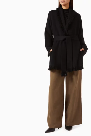 Fringed Belted Cardigan
