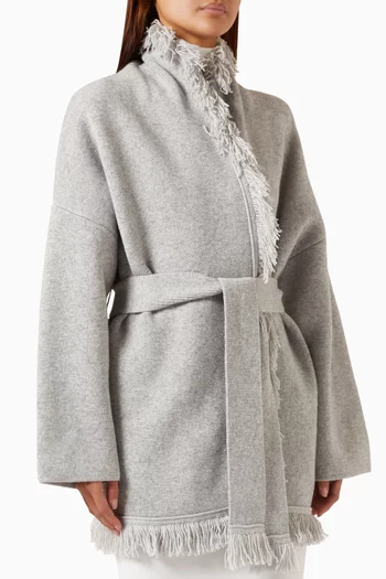 Fringed Belted Cardigan