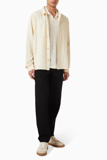 Signature Knit Polo Shirt in Linen-blend