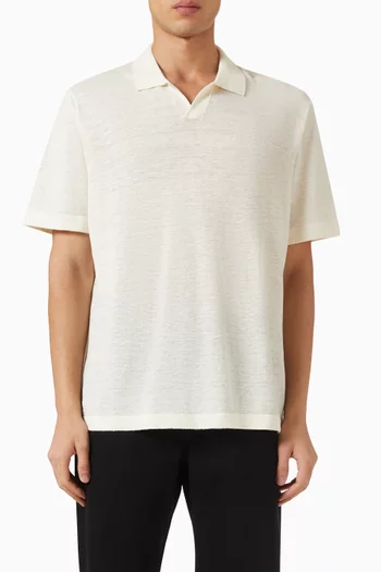 Signature Knit Polo Shirt in Linen-blend