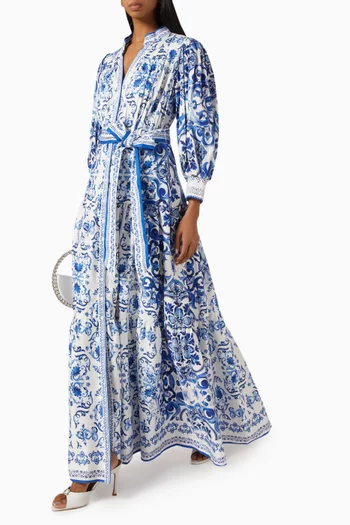 Cora Tiered Maxi Shirt Dress