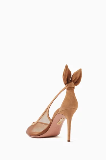 Bow Tie 85 Pumps in Mesh & Suede