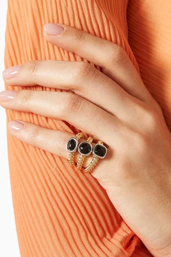 Midnight Mesa Ring Set in 14kt Gold-plated Brass