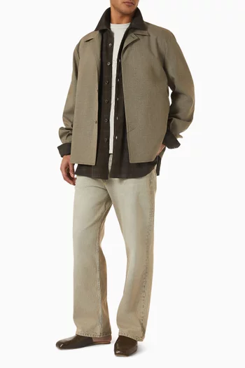 Buttoned Blazer in Wool-blend