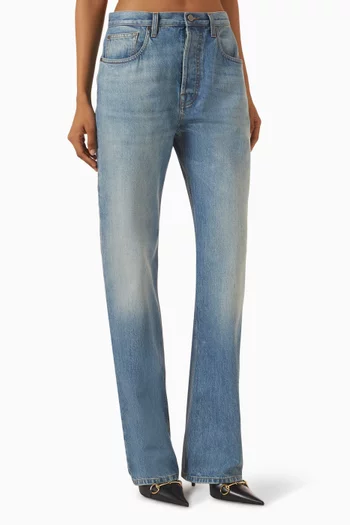 بنطال جينز بقصة ساق مستقيمة دينم