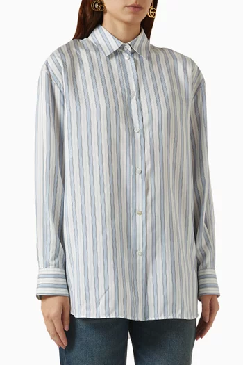 Interlocking G Shirt in Silk-jacquard