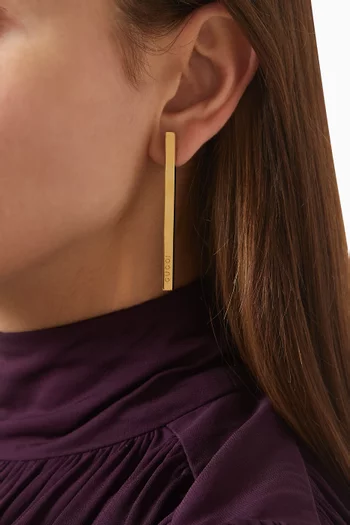 Minimal Bar Earrings in Gold-tone Metal