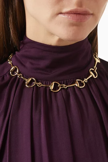 Horsebit Necklace in Gold-tone Brass