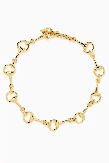 Horsebit Necklace in Gold-tone Brass