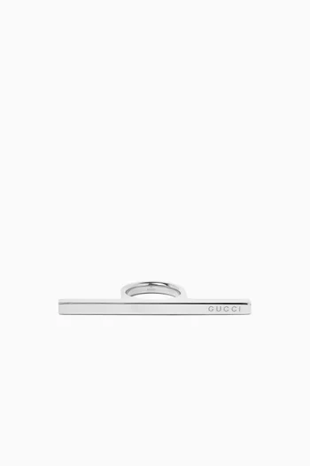 Minimal Bar Ring in Palladium-toned Brass