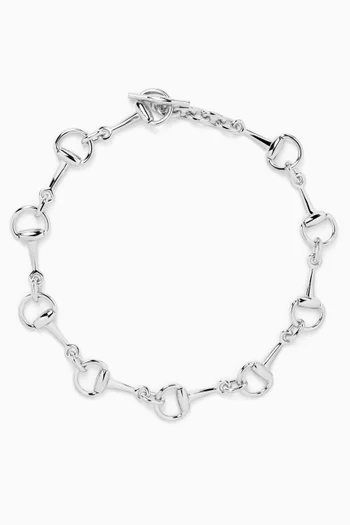 Horsebit Necklace in Palladium-toned Brass