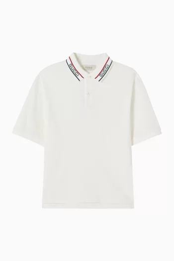Web-Trim Collar Polo Shirt