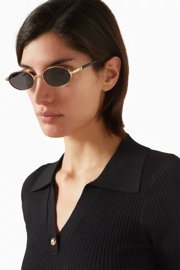 Icicle Oval Sunglasses in Metal