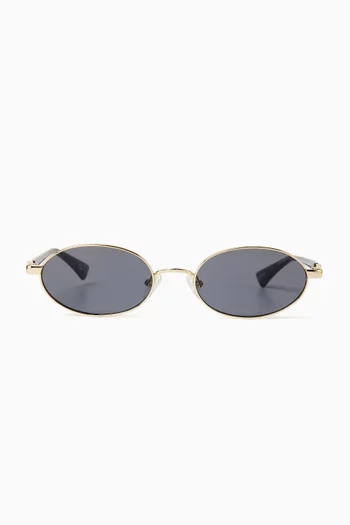Icicle Oval Sunglasses in Metal