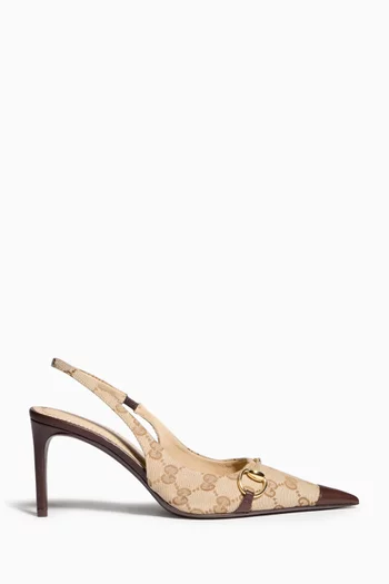 Donna 80 Slingback Pumps in GG Canvas