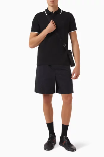 Crest Embroidery Polo Shirt in Cotton Piquet