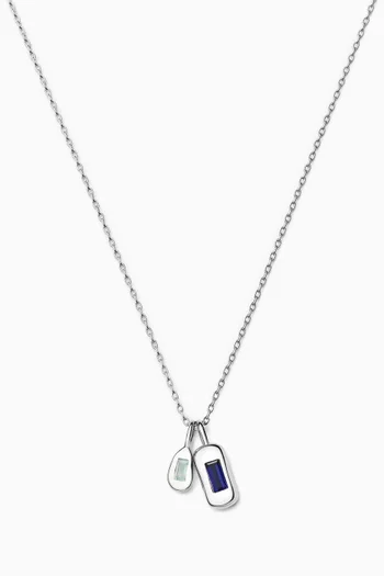 Molten Gemstone Bean Necklace in Brass