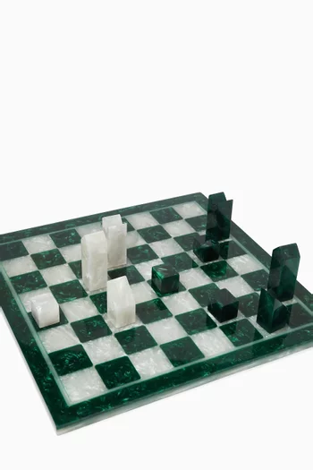 The Chess Set - Emerald & Clear Quartz