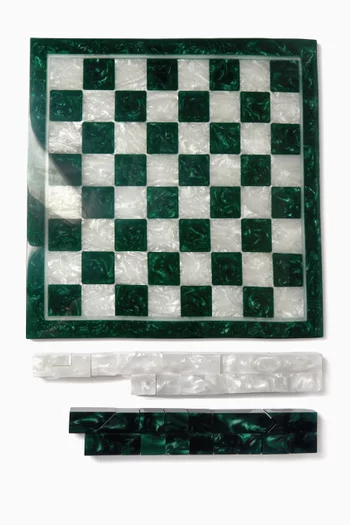 The Chess Set - Emerald & Clear Quartz