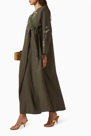 Wrap-style Abaya Set in Crepe