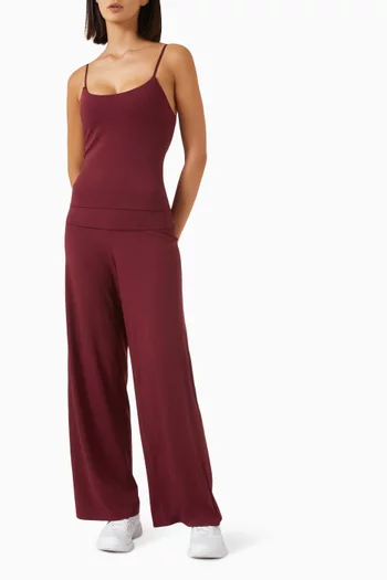 Fold-over Wide-leg Yoga Pants