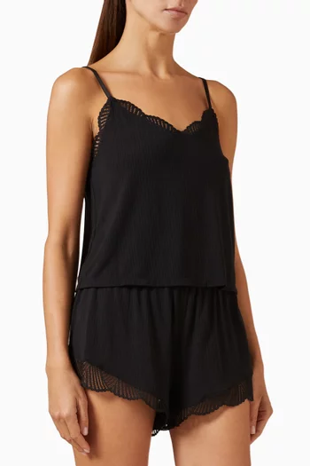 Modal Rib Lace Cami Top