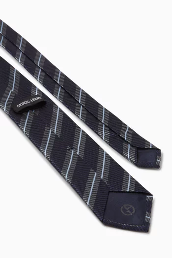 Diagonal Stripe Tie in Silk
