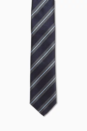 Diagonal Stripe Tie in Silk