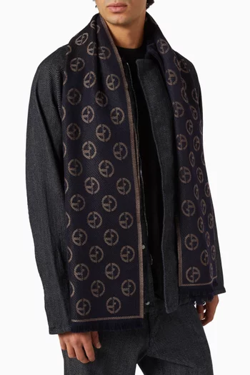 GA Logo Scarf in Virgin Wool
