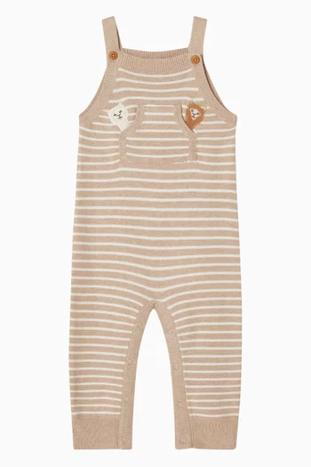Baby Boy Hunter Organic Stripe Knitted Overalls in Cotton