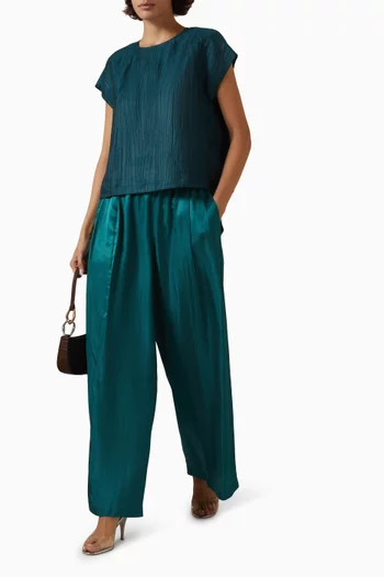 Wide-leg Pants in Satin