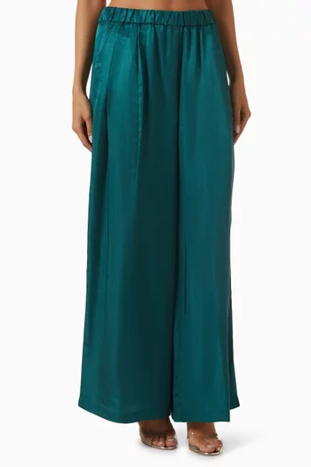 Wide-leg Pants in Satin