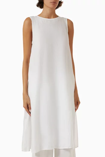 Handkerchief Slit Tunic in Organic Linen