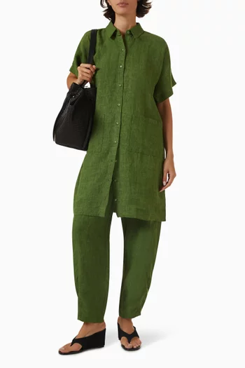 Pleated Lantern Pants in Organic Linen