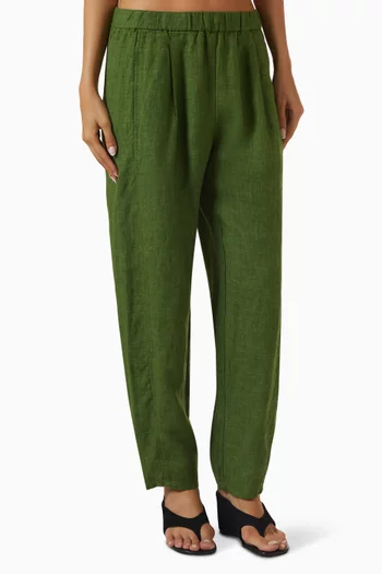 Pleated Lantern Pants in Organic Linen